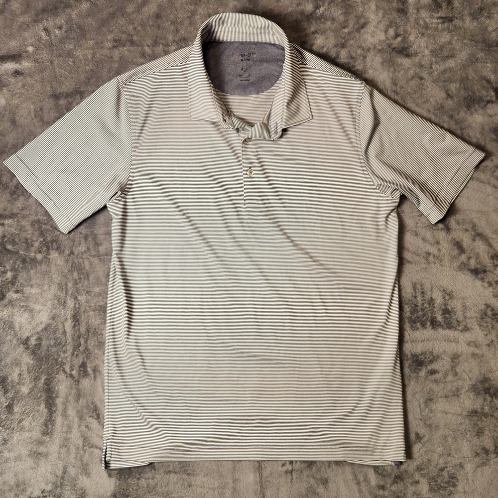 Johnnie-O Boys Performance Jersey Polo Shirt Navy Stripe Lyndon JBPO2010 Size 16
